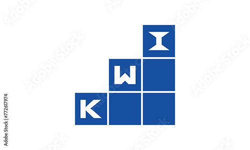 KWI initial letter financial logo design vector template. economics, growth, meter, range, profit, loan, graph, finance, benefits, economic, increase, arrow up, grade, grew up, topper, company, scale photo