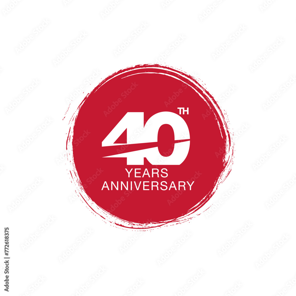 40th anniversary emblem. Fortieth years anniversary celebration symbol ...
