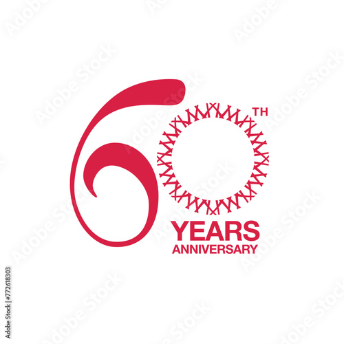 Free Download 60th anniversary emblem. Sixtieth years anniversary celebration symbol - GFXLoad