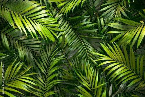 Palm leaves background illustration  tropical foliage pattern  nature-inspired decorative design