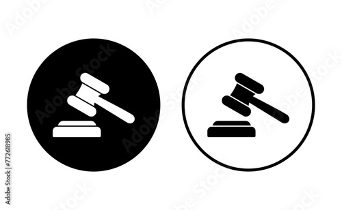 Gavel icon set. judge gavel icon vector. law icon vector. auction hammer