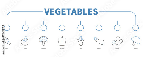 Vegetables banner web icon vector illustration concept