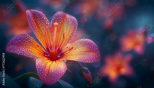 macro close-up photography of vibrant color flower as a creative abstract background, cinematic