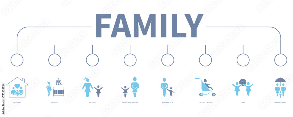 Family banner web icon vector illustration concept Family banner web icon vector illustration concept