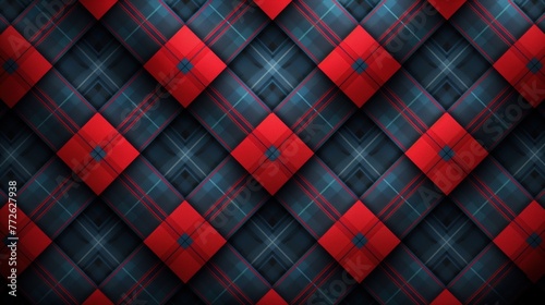 Vector Red and Blue Tartan Pattern Wallpaper