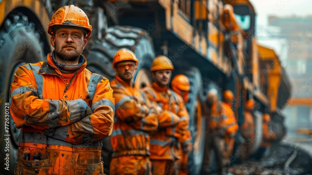A working man in a protective construction helmet. An engineer at a construction site controls the process of industrial construction A working man in a protective construction helmet. An engineer at a construction site controls the process of industrial construction