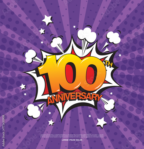 100th anniversary emblem. One hundred years anniversary celebration symbol