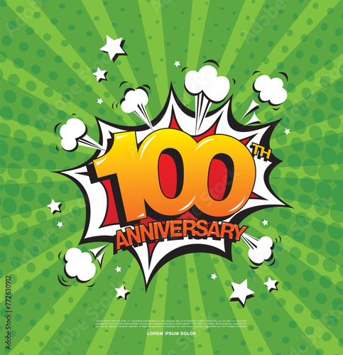 100th anniversary emblem. One hundred years anniversary celebration symbol