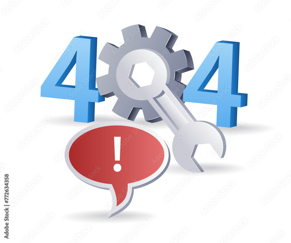 Repair internet error code 404, flat isometric 3d illustration Repair internet error code 404, flat isometric 3d illustration