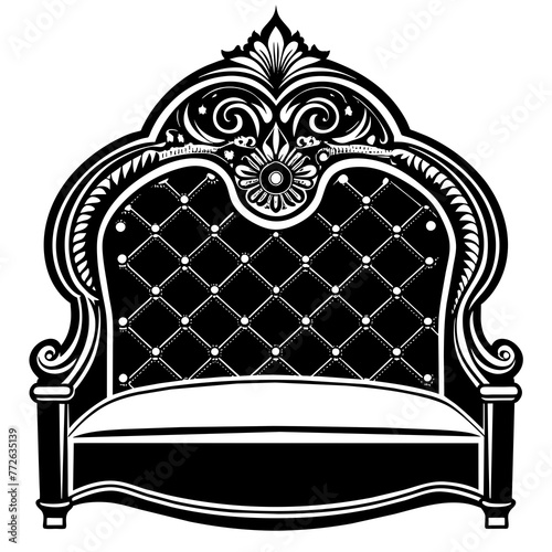 headboard silhouette vector art illustration