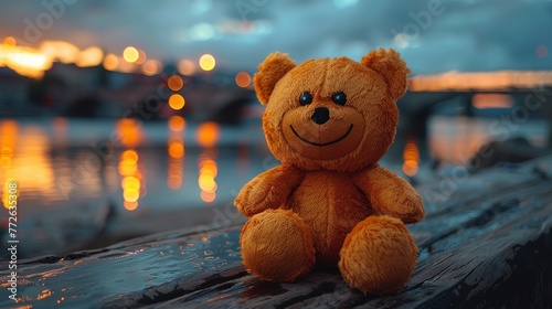 A happy teddy bear toy. 
