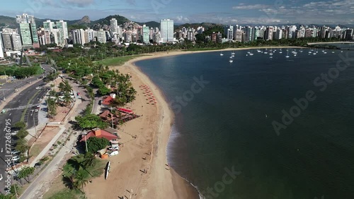Aerial view of Curva da Jurema Beach - Vitória, Espírito Santo, Brazil photo