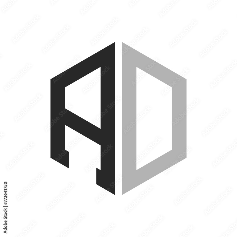Modern Unique Hexagon Letter AD Logo Design Template. Elegant initial AD Letter Logo Concept Modern Unique Hexagon Letter AD Logo Design Template. Elegant initial AD Letter Logo Concept