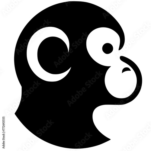 Monkey head silhouette