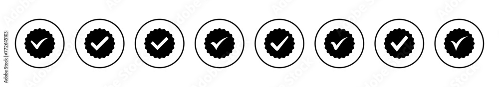 Fototapeta premium Approved icon vector illustration. Certified Medal Icon. check mark