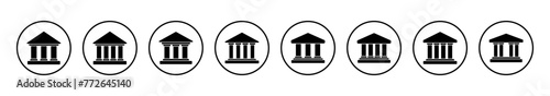 Bank icon vector illustration. Bank sign and symbol, museum, university