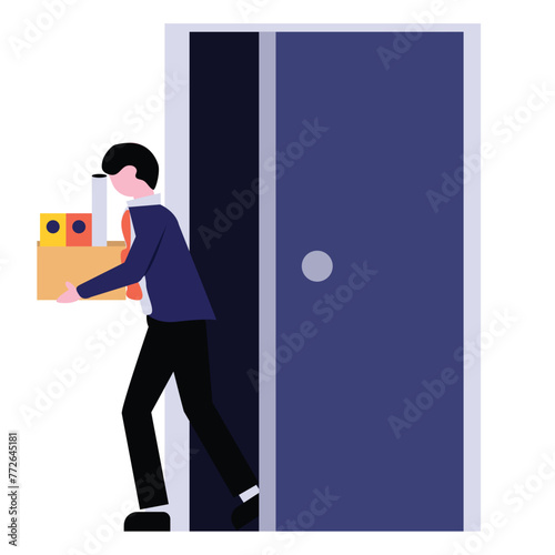 The vector image depicting an employee being fired from their job