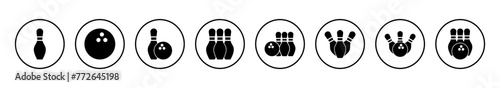 Bowling icon vector illustration. bowling ball and pin sign and symbol.