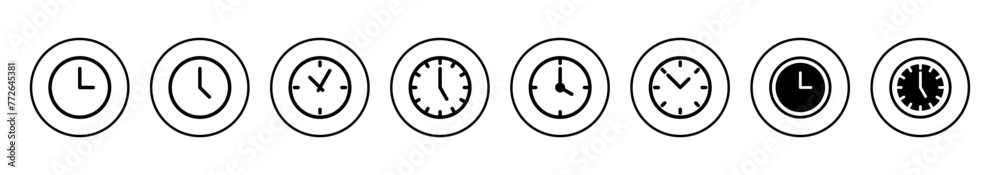 Clock icon vector illustration. Time sign and symbol. watch icon Clock icon vector illustration. Time sign and symbol. watch icon