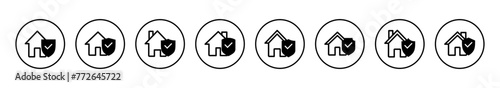 home insurance icon vector illustration. home protection sign and symbol