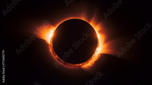 A solar eclipse in progress, showcasing the moon's graceful transit across the sun's radiant disk photo