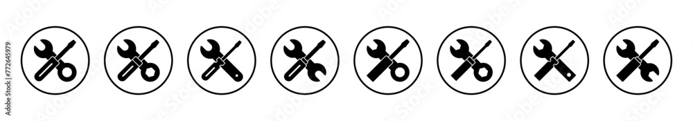Repair tools icon vector illustration. tool sign and symbol. setting icon. Wrench and screwdriver. Service Repair tools icon vector illustration. tool sign and symbol. setting icon. Wrench and screwdriver. Service
