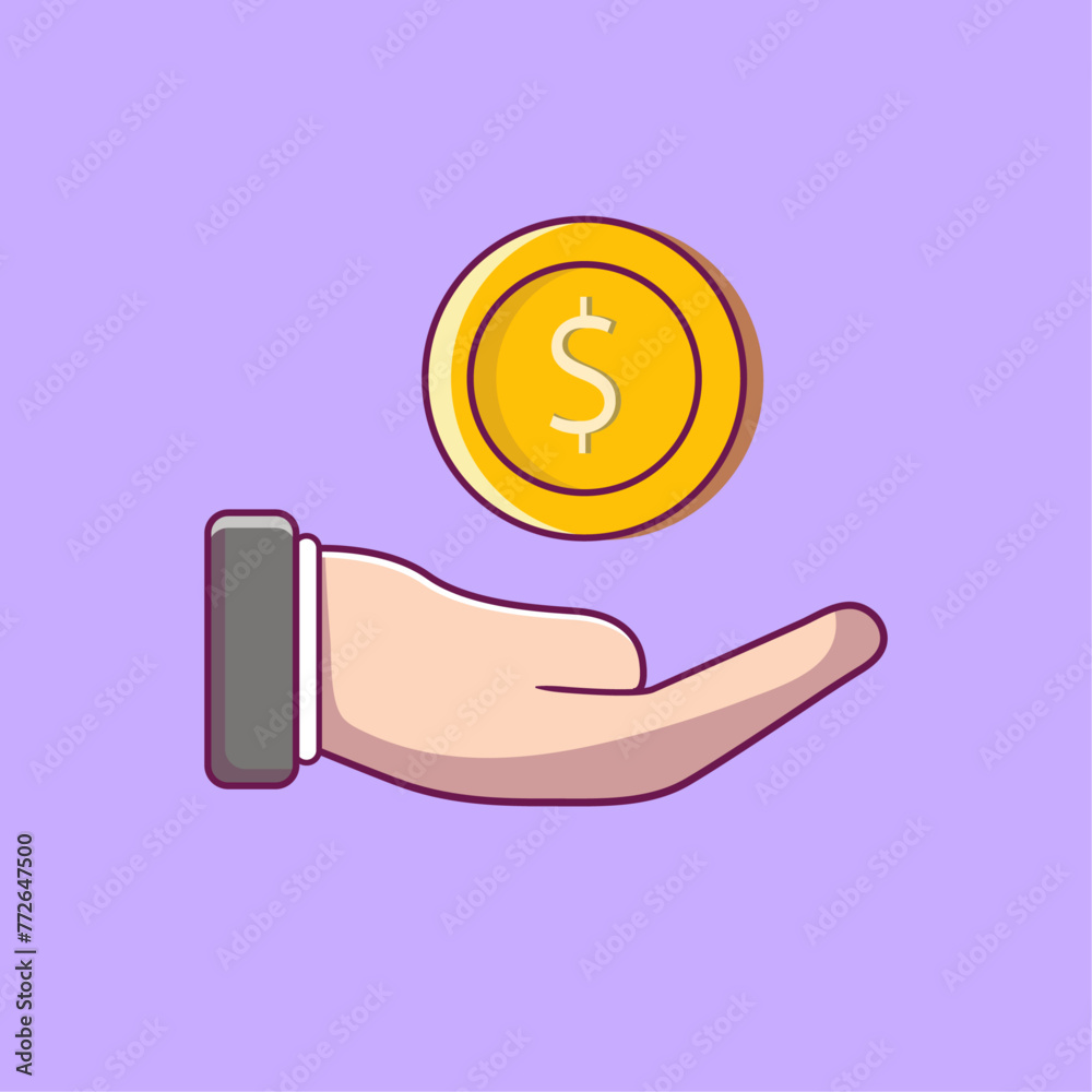 Hands with coin Hands with coin