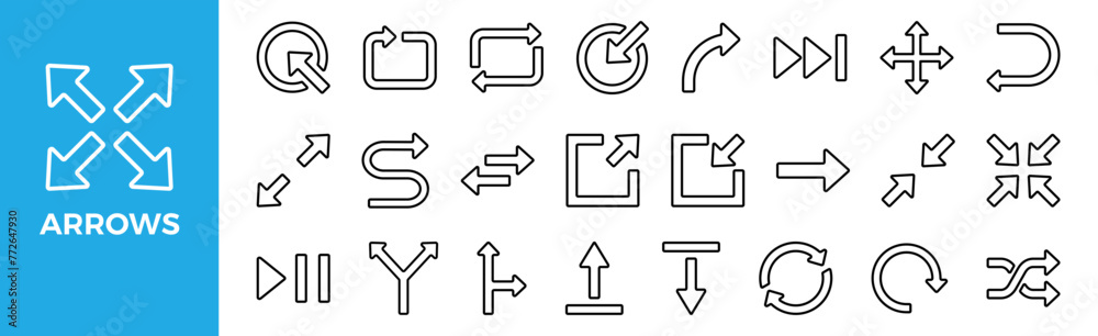 Arrows icon set for design elements Arrows icon set for design elements