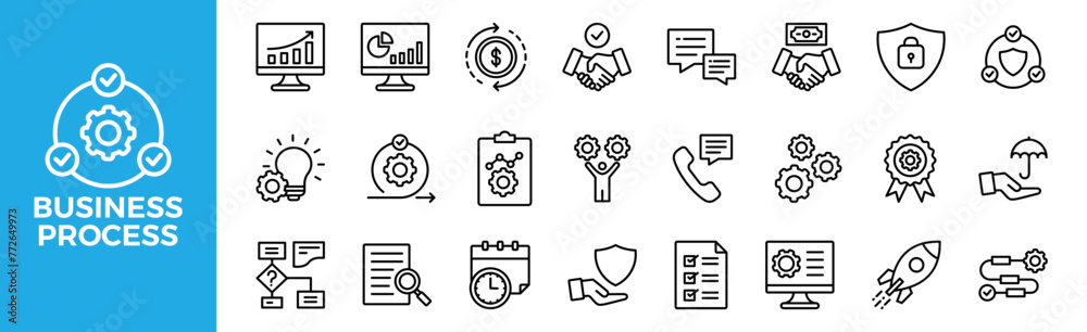 Business Process icon set for design elements Business Process icon set for design elements
