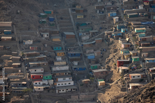 Lima, the capital of Peru, has various neighborhoods and districts, and some of them have informal settlements commonly referred to as "shanty towns" or "slums."