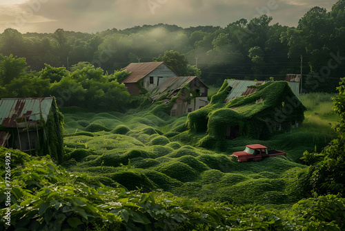 The Invincible Expanse: Surreal Visuals of Kudzu Plant Taking Over Rural Landscape photo