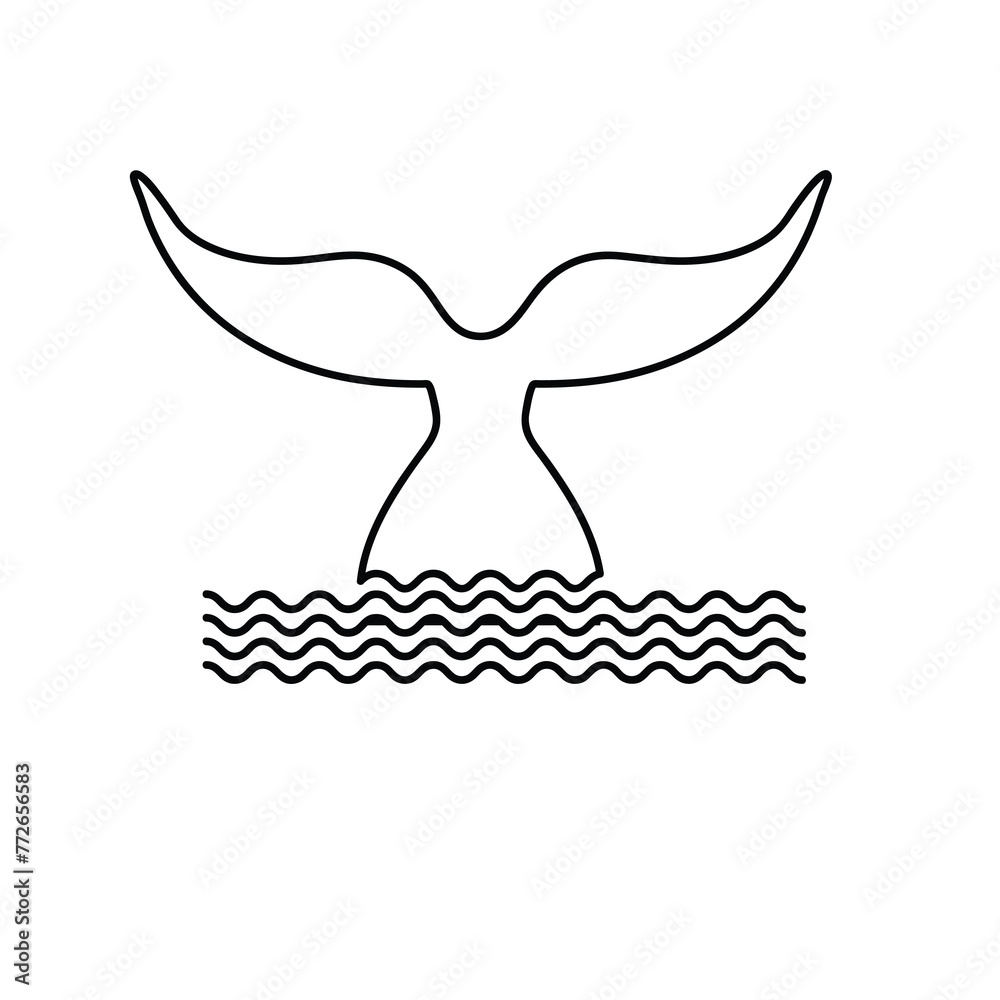 whale tail icon vector. whale tail sign flat liner illustration on white background..eps whale tail icon vector. whale tail sign flat liner illustration on white background..eps