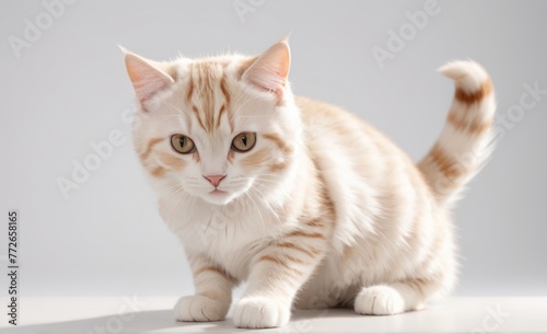 Cute white scottish on white background