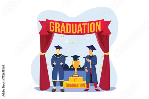 Graduation Day Flat Illustration Design