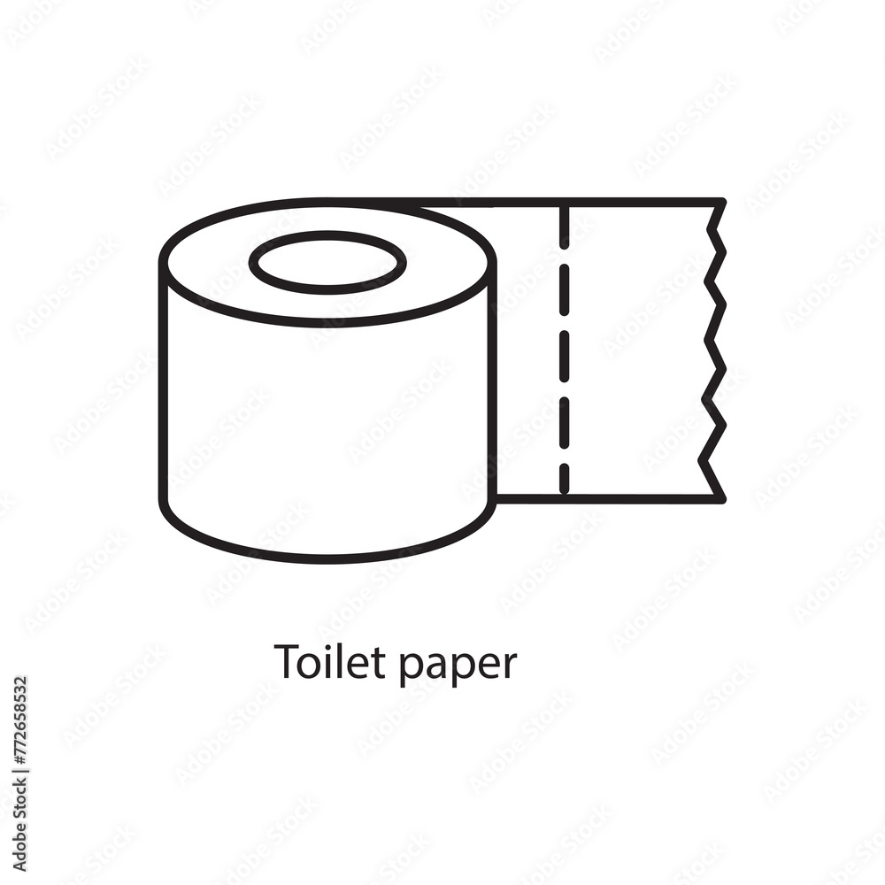 Toilet paper icon vector, Toilet paper vector flat liner illustration on white background..eps Toilet paper icon vector, Toilet paper vector flat liner illustration on white background..eps