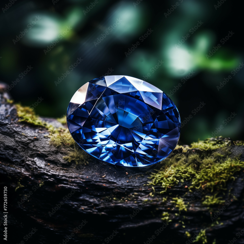 Sapphire cut style oval- Dark Blue diamond