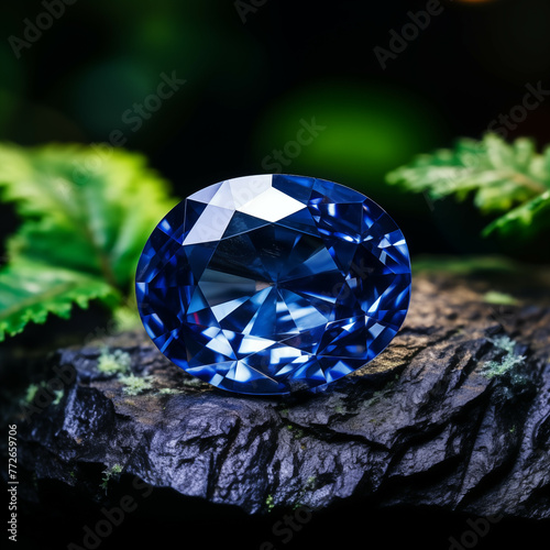 Sapphire cut style oval- Dark Blue diamond