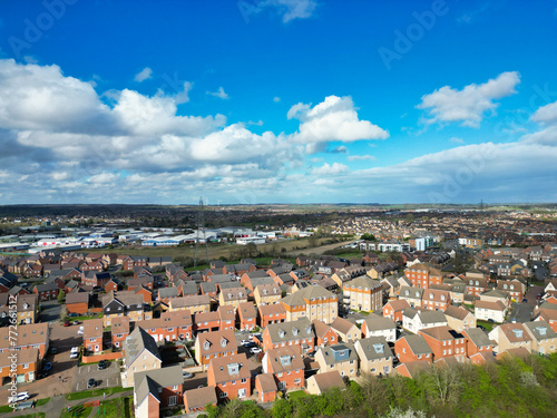 Aerial View of Central Leighton Buzzard Town of England Great Britain.  photo