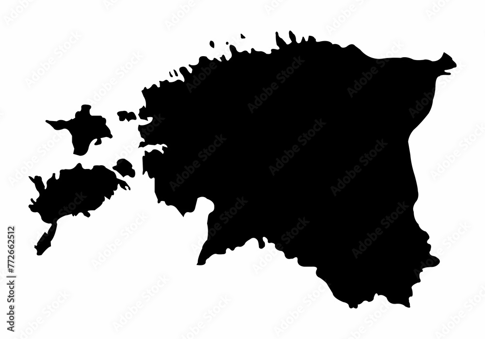 Estonia silhouette map Estonia silhouette map