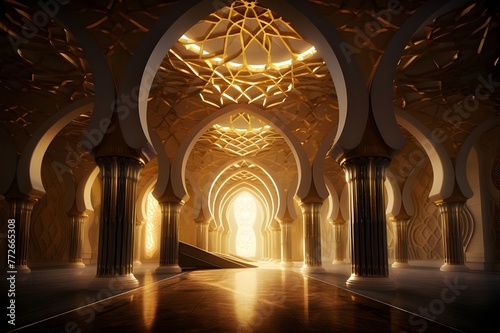 Golden Aura - Capturing the Essence of a 3D Mosque--