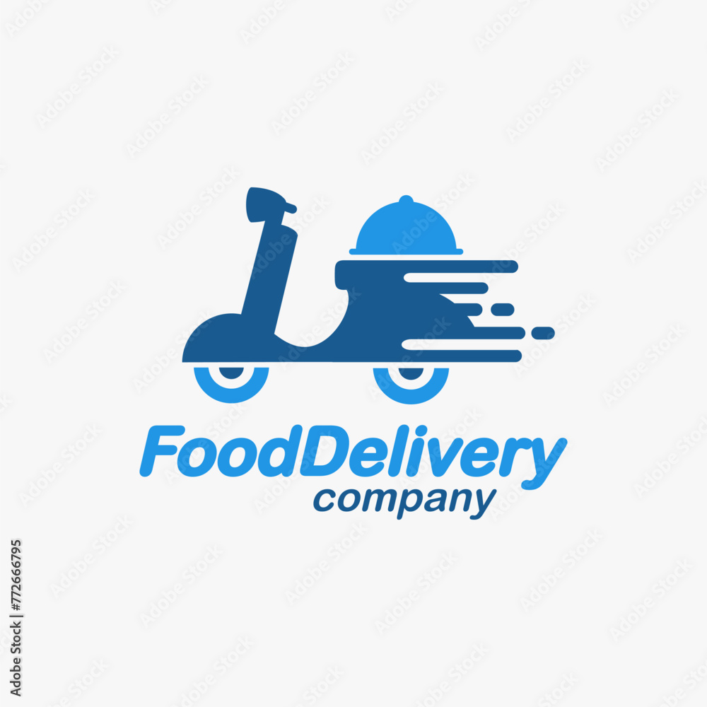 Scooter Food Delivery logo icon vector template on white background Scooter Food Delivery logo icon vector template on white background