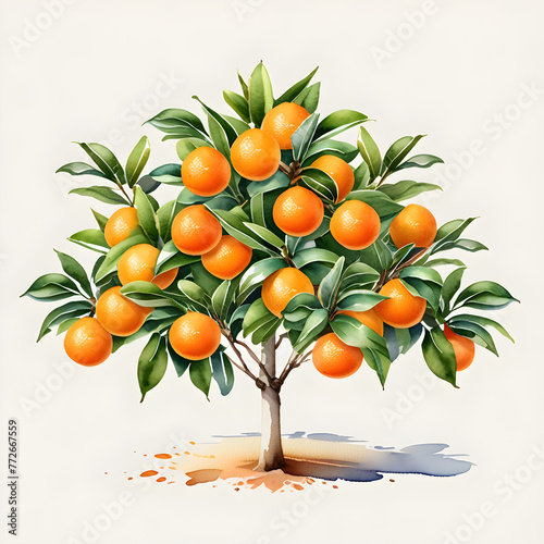 Exploring the Beauty of Orange Trees: A Guide to Cultivation and Care(Generative AI) photo