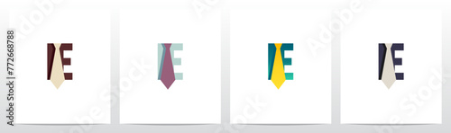 Necktie On Letter Initial Logo Design E