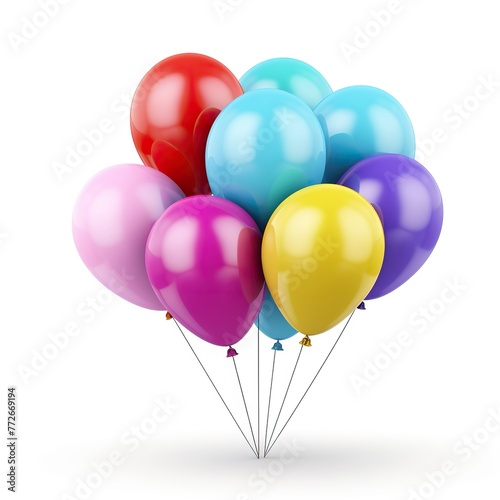 Colorful balloons isolated on white 