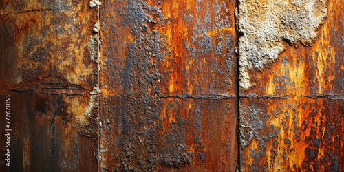 Empty rusty stone or metal surface texture. 3d material rusty metal background. Old rusty metal plate texture background. Panoramic grunge rusted metal texture, rust and oxidized metal background