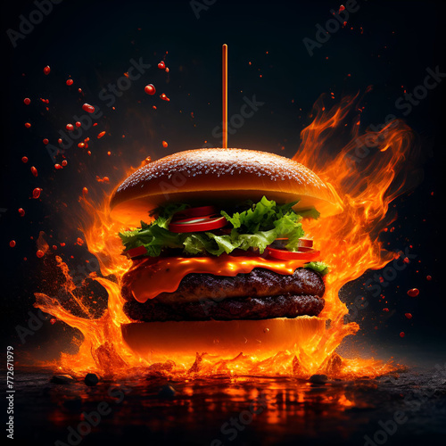 Volcanic Double Patty Cheese Burger 