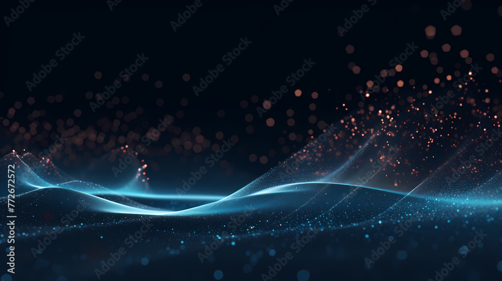Obraz premium Particle wave background