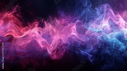 A surreal mixture of neon vapor waves and vibrant smokes photo