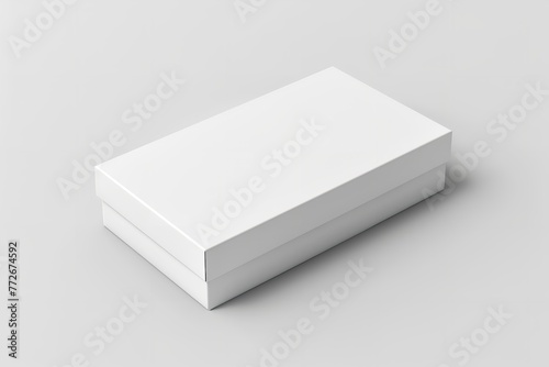 Angle top box blank rectangle horizontal white angle far side. Generative Ai © Planum
