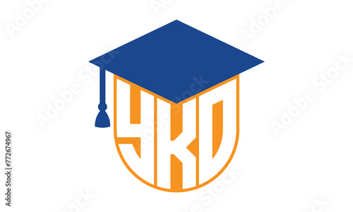 YKO initial letter academic logo design vector template. school college logo, university logo, graduation cap logo, institute logo, educational logo, library logo, teaching logo, book shop, varsity